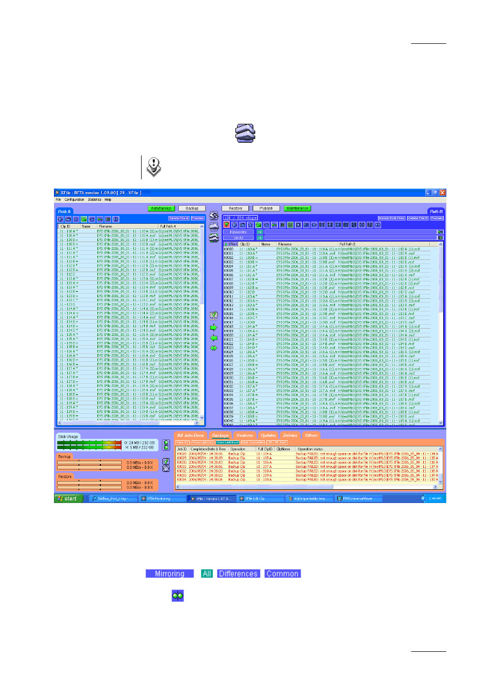 Disk maintenance | EVS Xfile Version 1.11 - April 2007 User Manual User Manual | Page 72 / 99