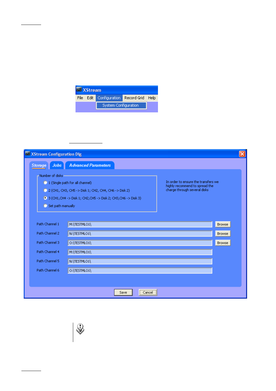 System configuration, Storage tab | EVS Xfile Version 1.11 - April 2007 User Manual User Manual | Page 79 / 99