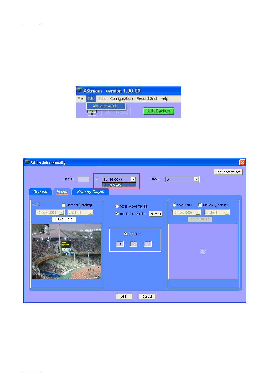 Creating/editing/modifying a job, In/out tab | EVS Xfile Version 1.11 - April 2007 User Manual User Manual | Page 83 / 99