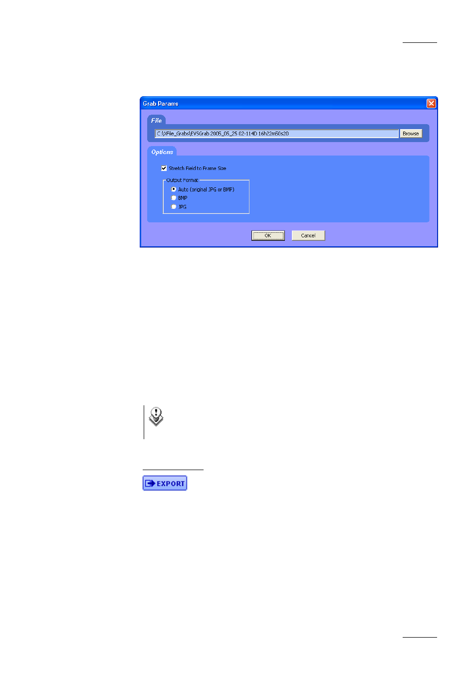 Export option | EVS Xfile Version 1.11 - April 2007 User Manual User Manual | Page 92 / 99