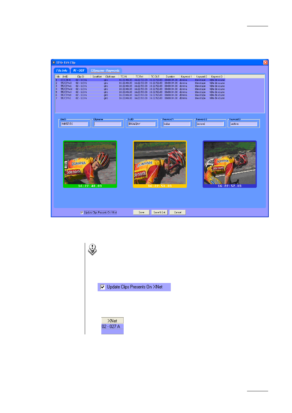EVS Xfile Version 1.11 - April 2007 User Manual User Manual | Page 94 / 99