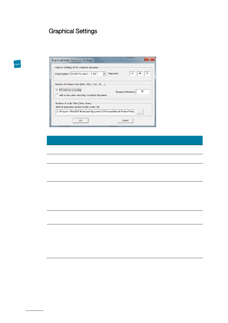 Graphical settings | EVS XTAccess Version 1.17 - May 2012 User Manual User Manual | Page 24 / 107