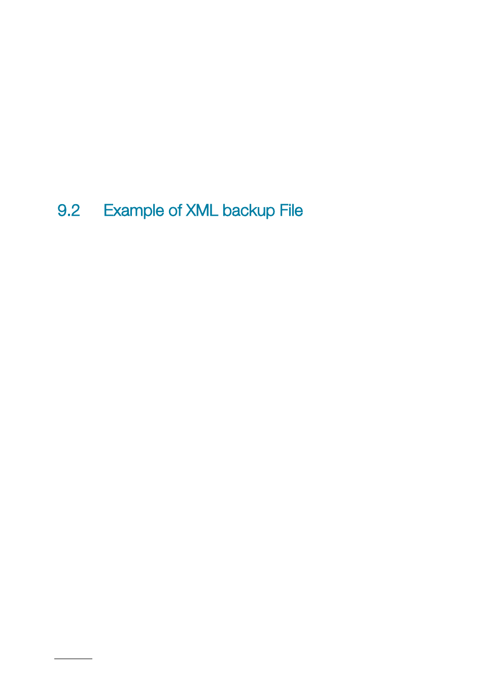 2 example of xml backup file, Example of xml backup file | EVS XTAccess Version 1.17 - May 2012 User Manual User Manual | Page 54 / 107