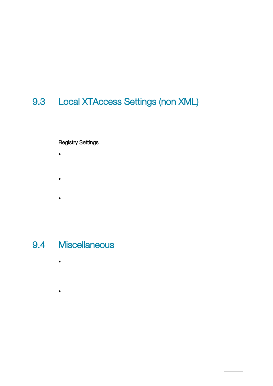 3 local xtaccess settings (non xml), Registry settings, 4 miscellaneous | Local xtaccess settings (non xml), Miscellaneous | EVS XTAccess Version 1.17 - May 2012 User Manual User Manual | Page 55 / 107