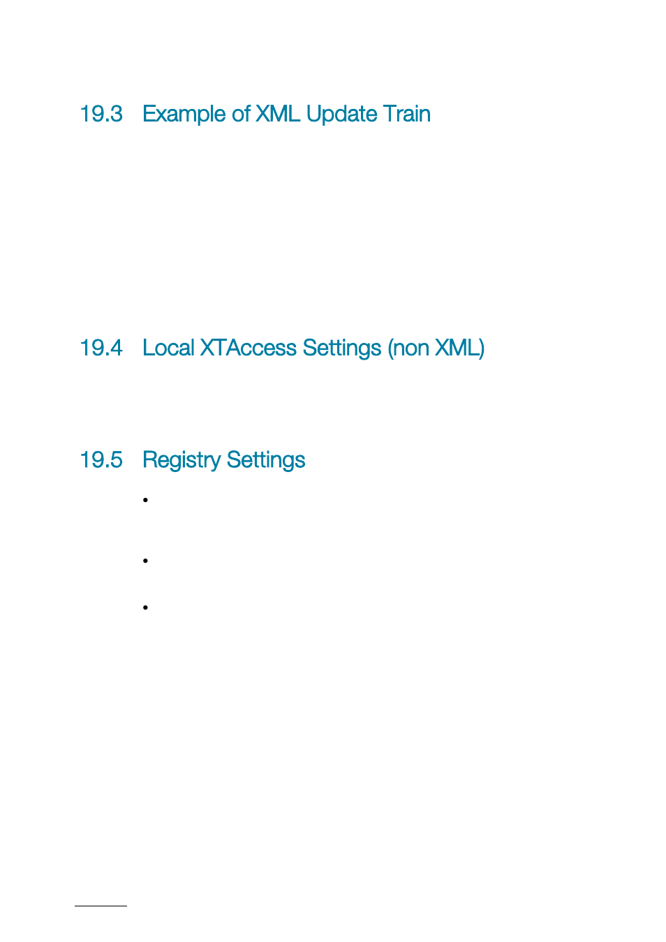 3 example of xml update train, 4 local xtaccess settings (non xml), 5 registry settings | Example of xml update train, Local xtaccess settings (non xml), Registry settings | EVS XTAccess Version 1.17 - May 2012 User Manual User Manual | Page 84 / 107