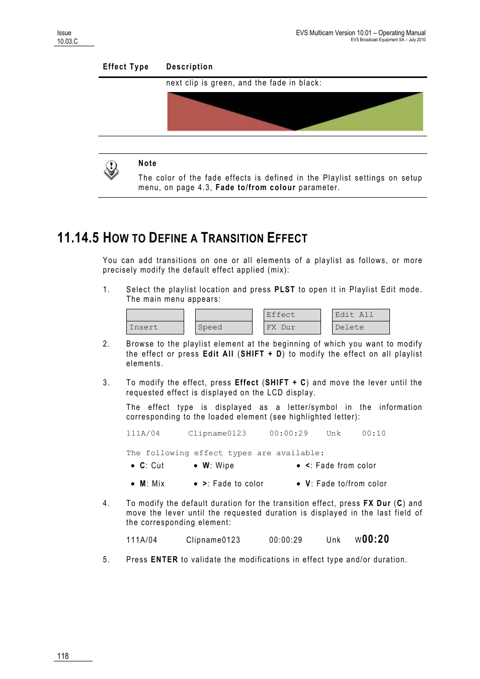 5 how to define a transition effect, Ffect, Ow to | Efine a, Ransition | EVS MulticamLSM Version 10.03 - July 2010 Operating Manual User Manual | Page 127 / 195