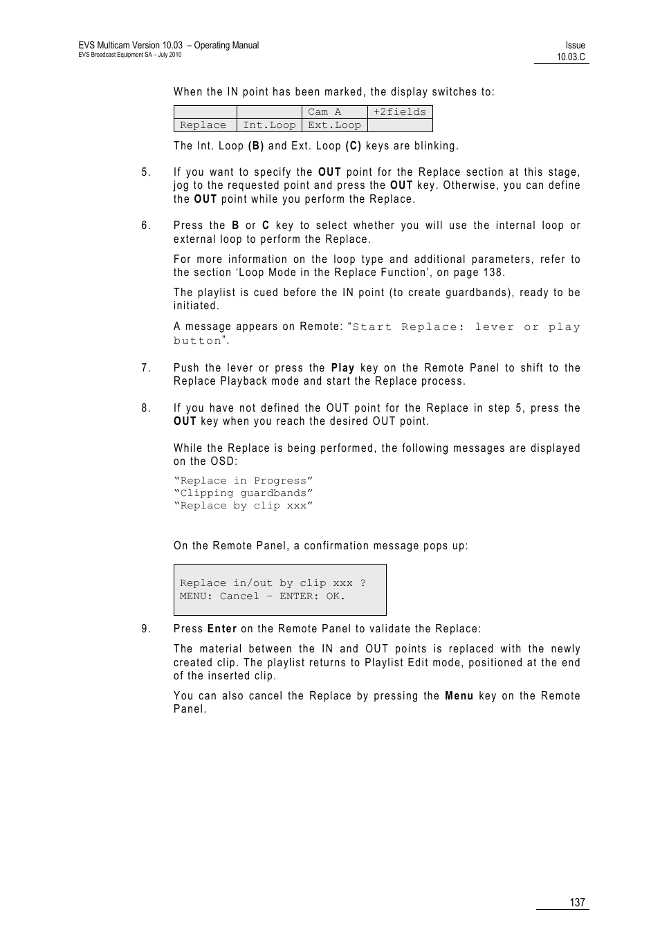 EVS MulticamLSM Version 10.03 - July 2010 Operating Manual User Manual | Page 146 / 195