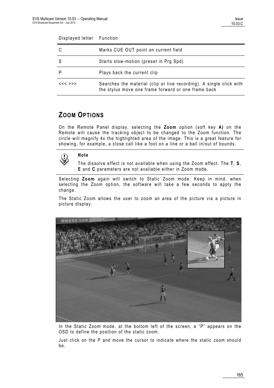 Zoom options | EVS MulticamLSM Version 10.03 - July 2010 Operating Manual User Manual | Page 174 / 195