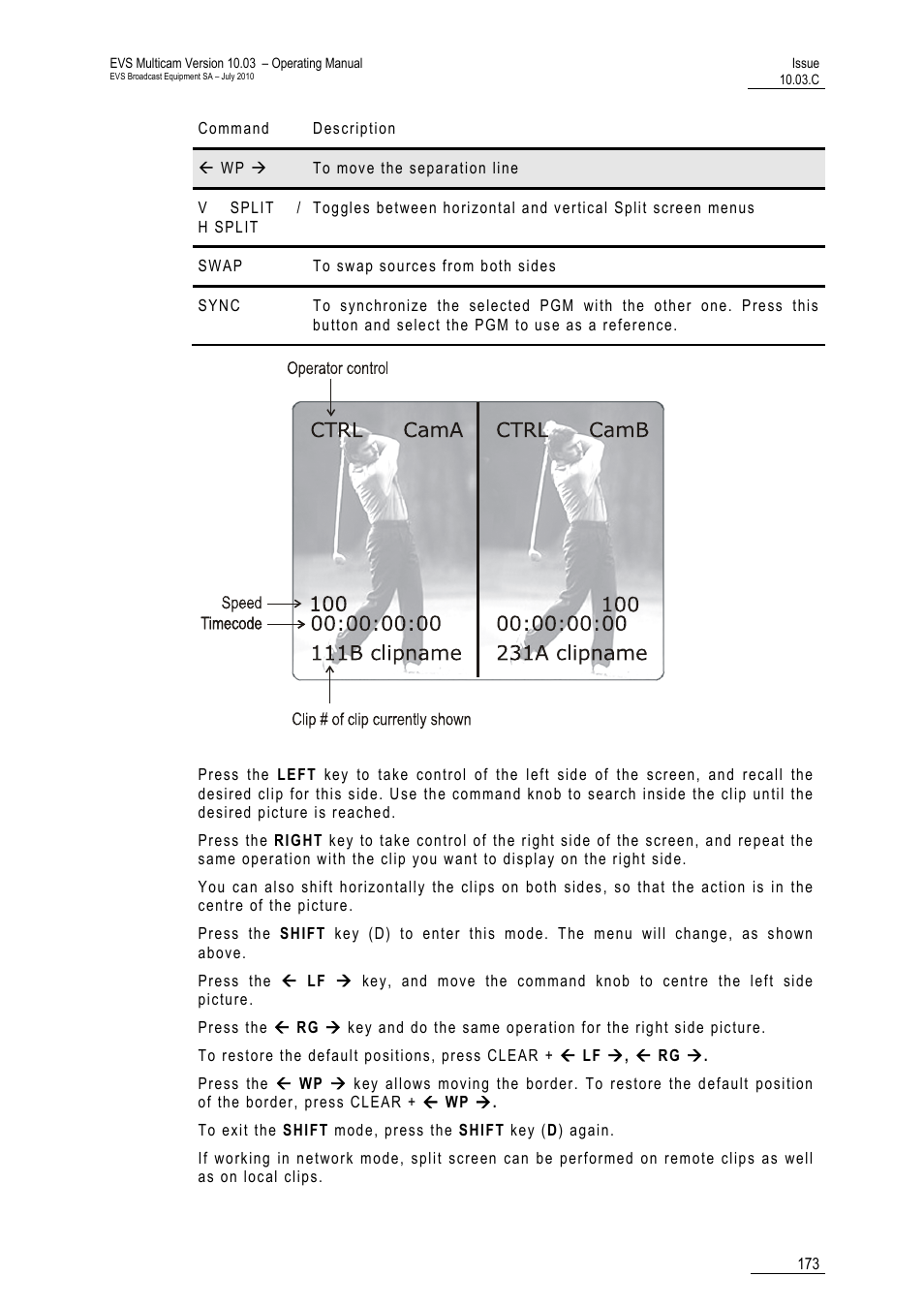 EVS MulticamLSM Version 10.03 - July 2010 Operating Manual User Manual | Page 182 / 195