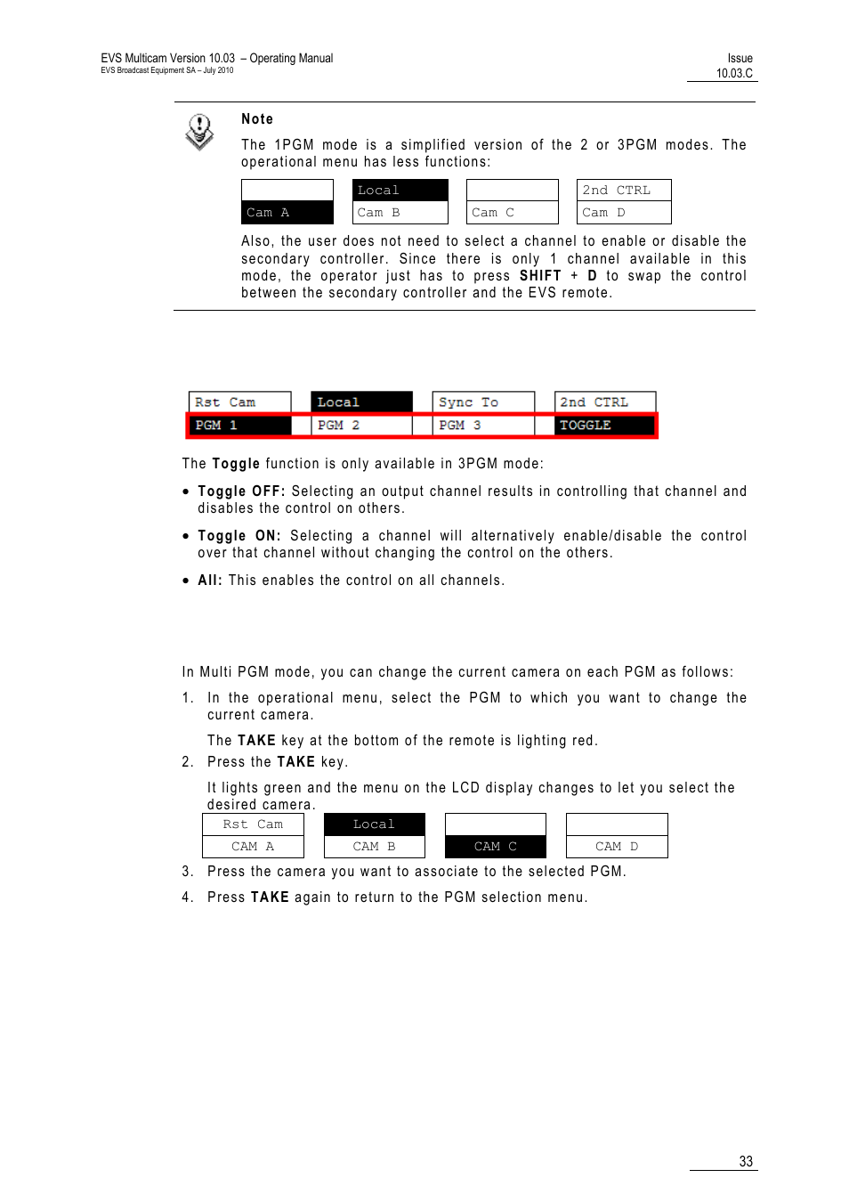 Toggle / all, How to assign a camera to a channel | EVS MulticamLSM Version 10.03 - July 2010 Operating Manual User Manual | Page 42 / 195