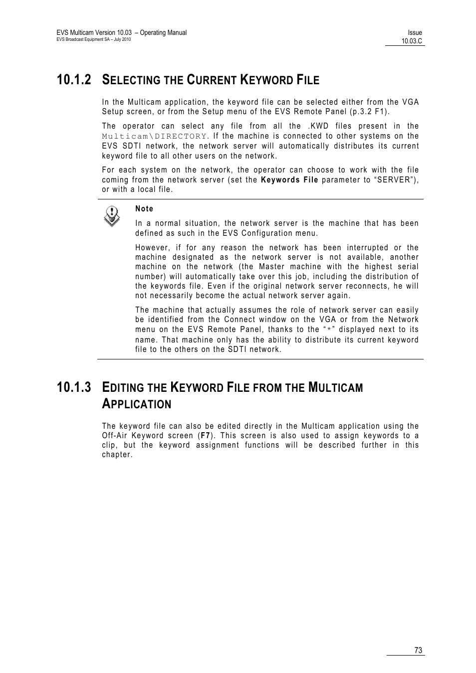 2 selecting the current keyword file, File, Application | EVS MulticamLSM Version 10.03 - July 2010 Operating Manual User Manual | Page 82 / 195