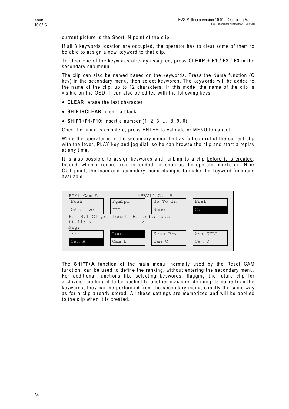 EVS MulticamLSM Version 10.03 - July 2010 Operating Manual User Manual | Page 93 / 195