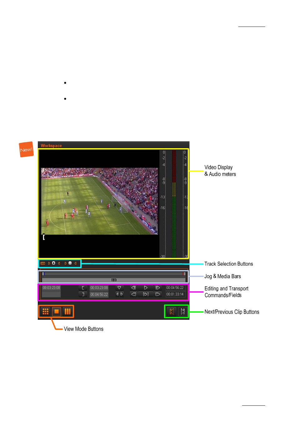 Clip player view in the workspace area | EVS Xedio Dispatcher Version 3.1 - December 2010 User Manual User Manual | Page 32 / 72