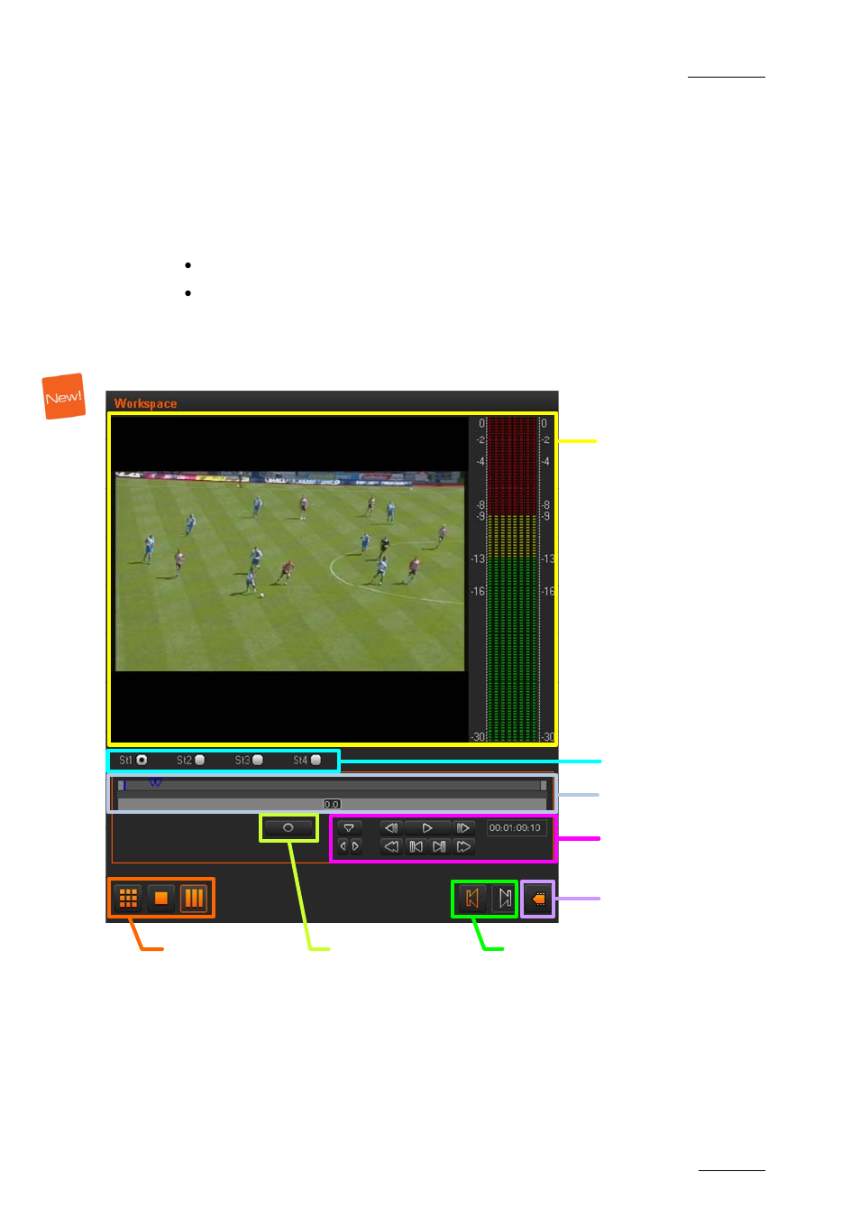 Storyboard player view in the workspace area, Toryboard, Layer | Iew in the, Orkspace | EVS Xedio Dispatcher Version 3.1 - December 2010 User Manual User Manual | Page 34 / 72