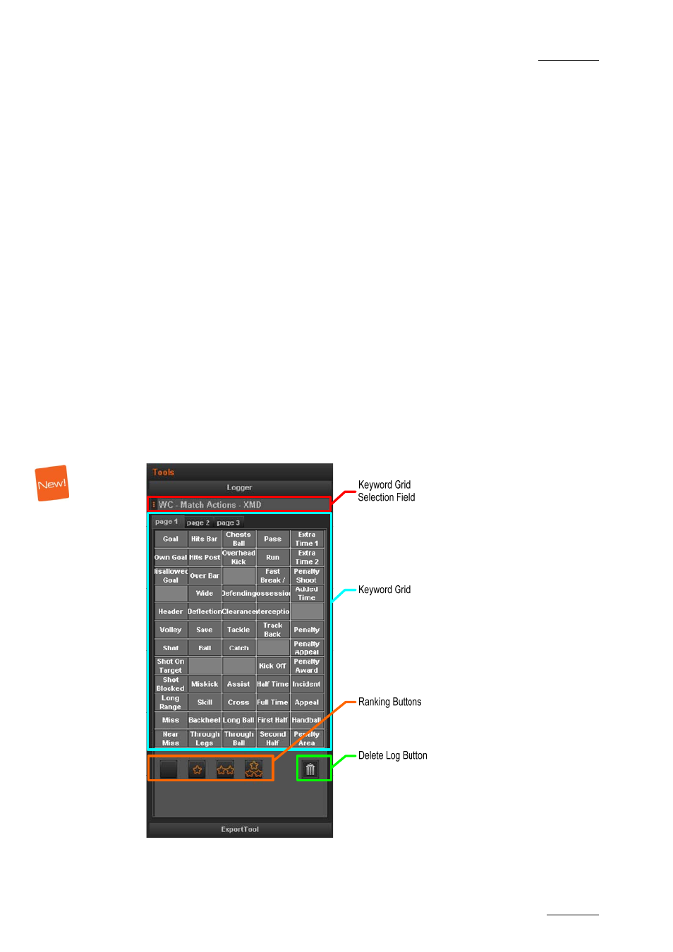 Tools area, Accessing the tabs in the tools area, Logger | 6 ‘tools area, 6 tools area | EVS Xedio Dispatcher Version 3.1 - December 2010 User Manual User Manual | Page 36 / 72