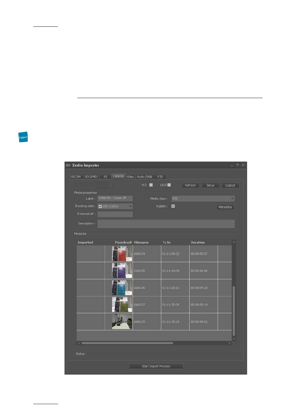 Importing xdcam, xdcamex, p2 and canon files, Introduction, Importing xdcam, xdcamex, p2 and canon files: th | 1 introduction | EVS XEDIO Importer Version 4.1 - December 2011 User Manual User Manual | Page 12 / 36