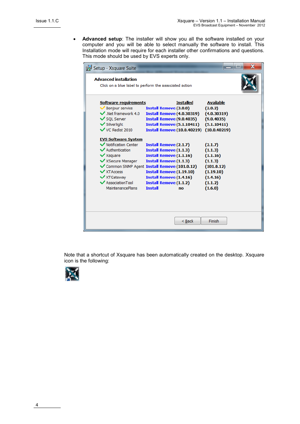 EVS Xsquare Version 1.1 - November 2012 Installation Manual User Manual | Page 10 / 13