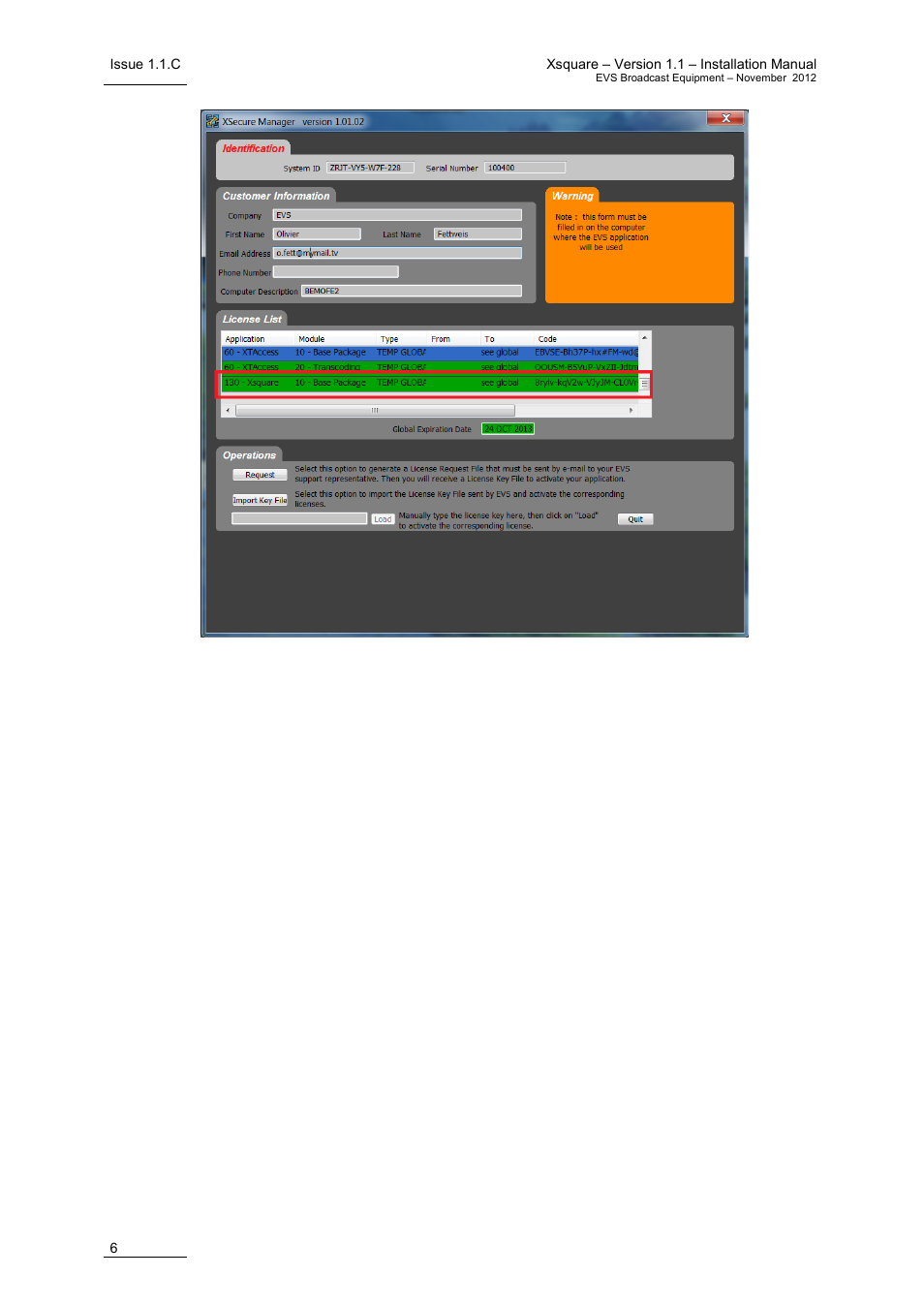 EVS Xsquare Version 1.1 - November 2012 Installation Manual User Manual | Page 12 / 13