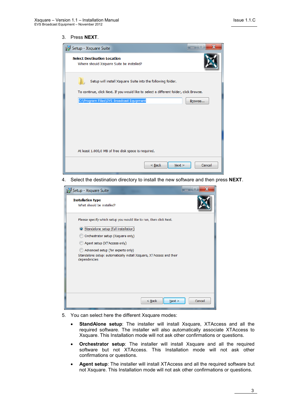 EVS Xsquare Version 1.1 - November 2012 Installation Manual User Manual | Page 9 / 13