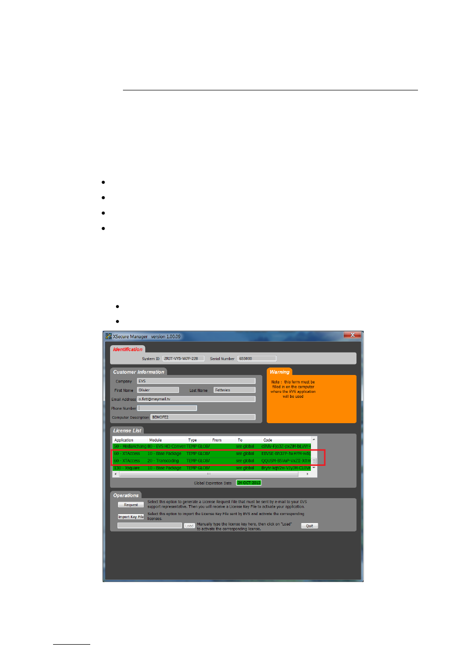 Xsecure management, 1 list of codes, List of codes | EVS XTAccess Version 1.16 - November 2011 User Manual User Manual | Page 16 / 109