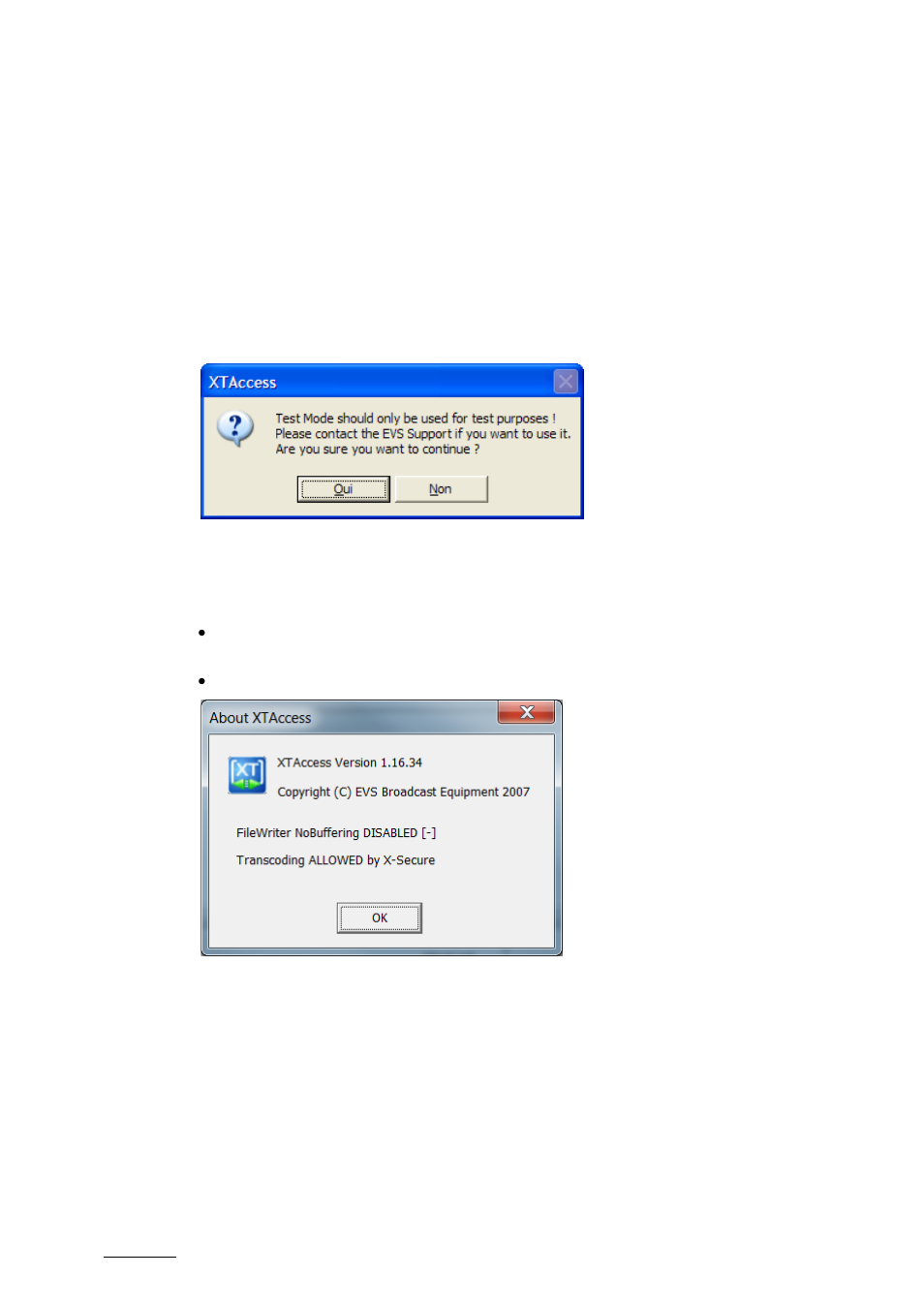Show buttons, Enable testmode, About xtaccess | EVS XTAccess Version 1.16 - November 2011 User Manual User Manual | Page 24 / 109