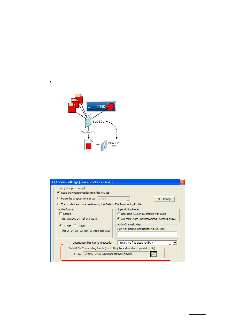 Rendering of edl to one file, 1 local xtaccess settings (non xml), Local xtaccess settings (non xml) | EVS XTAccess Version 1.16 - November 2011 User Manual User Manual | Page 59 / 109