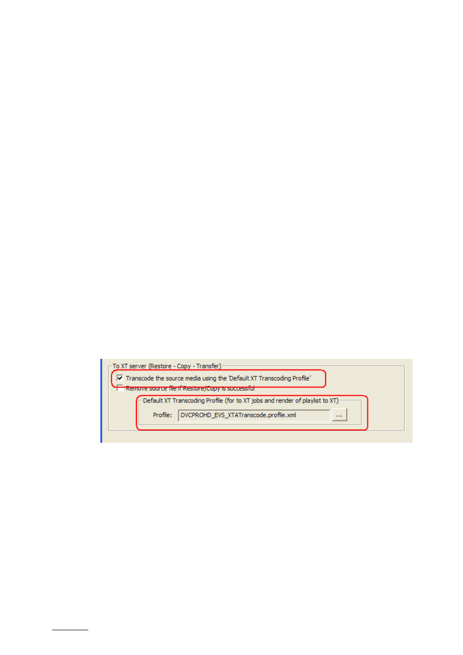 3 force transcoding evs server to evs server, Force transcoding evs server to evs server | EVS XTAccess Version 1.16 - November 2011 User Manual User Manual | Page 96 / 109