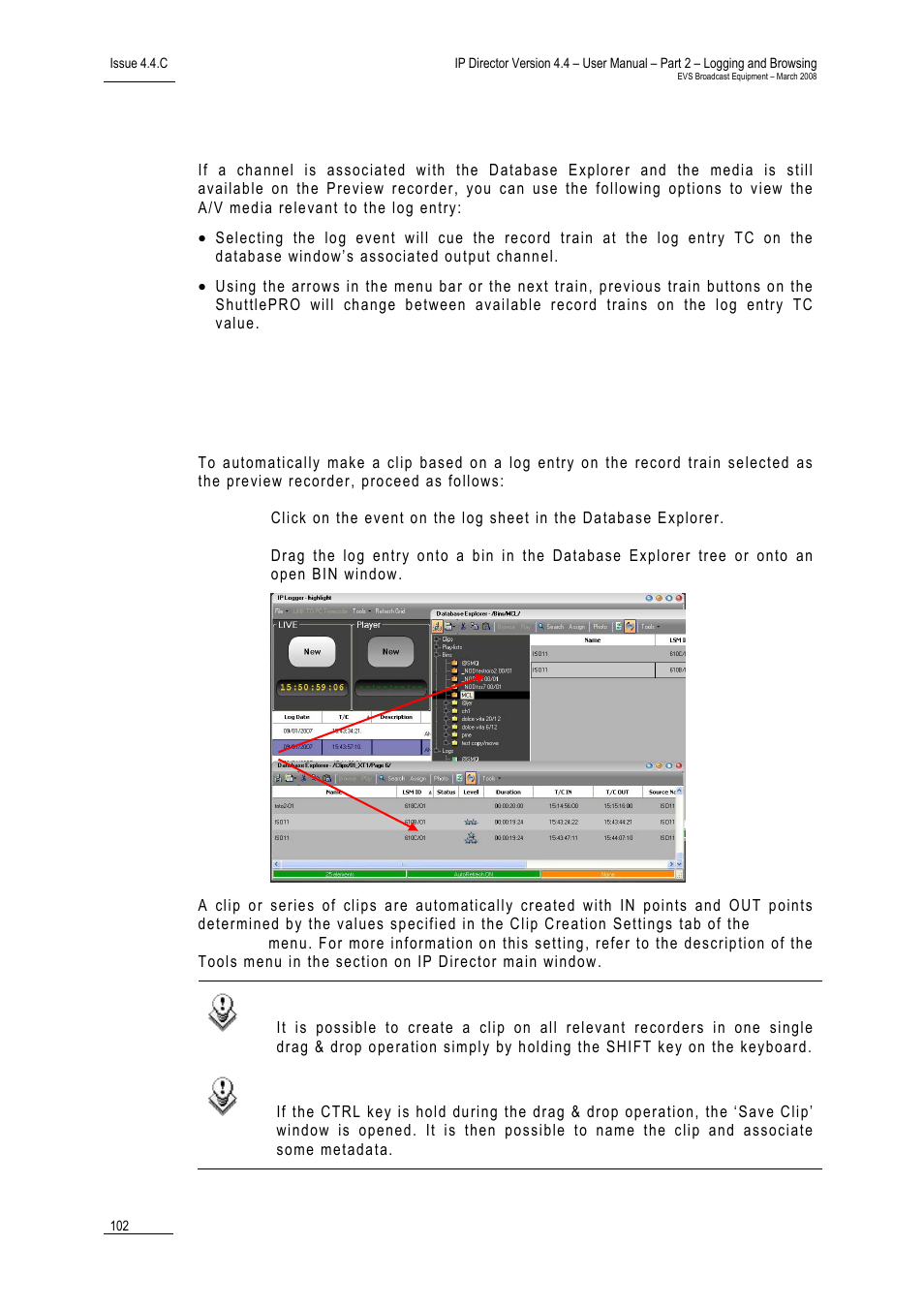 7 how to view a event on a log, How to view a event on a log | EVS IPDirector Version 4.4 - March 2008 Part 2 User's Manual User Manual | Page 115 / 136