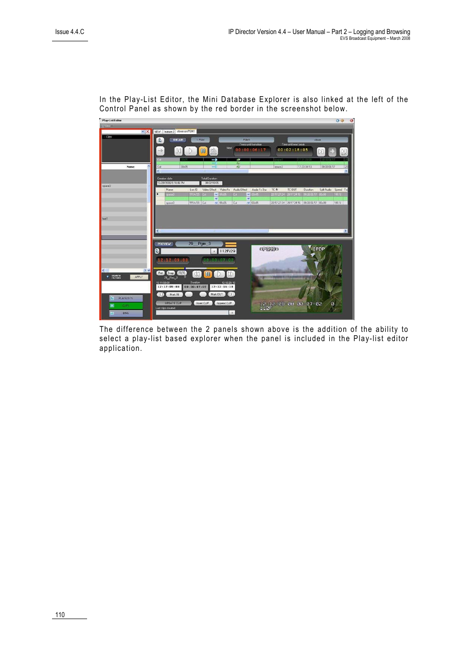 2 play-list editor, Play-list editor, Ditor | EVS IPDirector Version 4.4 - March 2008 Part 2 User's Manual User Manual | Page 123 / 136