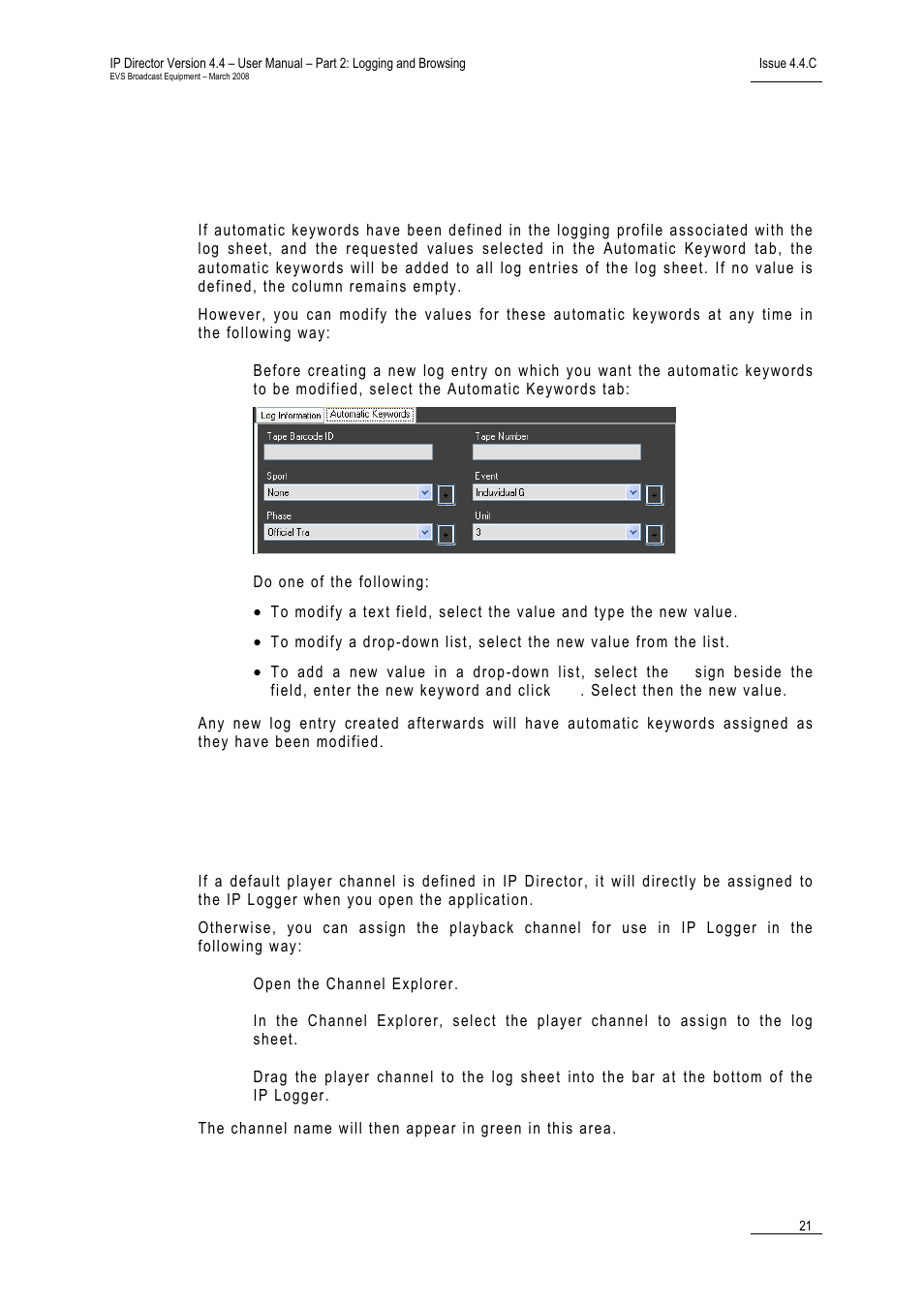 EVS IPDirector Version 4.4 - March 2008 Part 2 User's Manual User Manual | Page 34 / 136