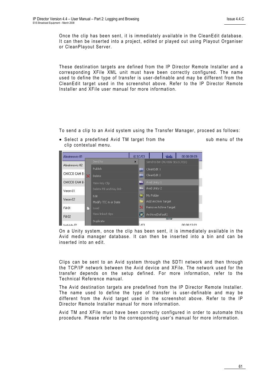 Required configuration, Required configuration for transfer, 14 h | Ow to, End a, Lip to an, Ystem, Sing the, Ransfer, Anager | EVS IPDirector Version 4.4 - March 2008 Part 2 User's Manual User Manual | Page 74 / 136