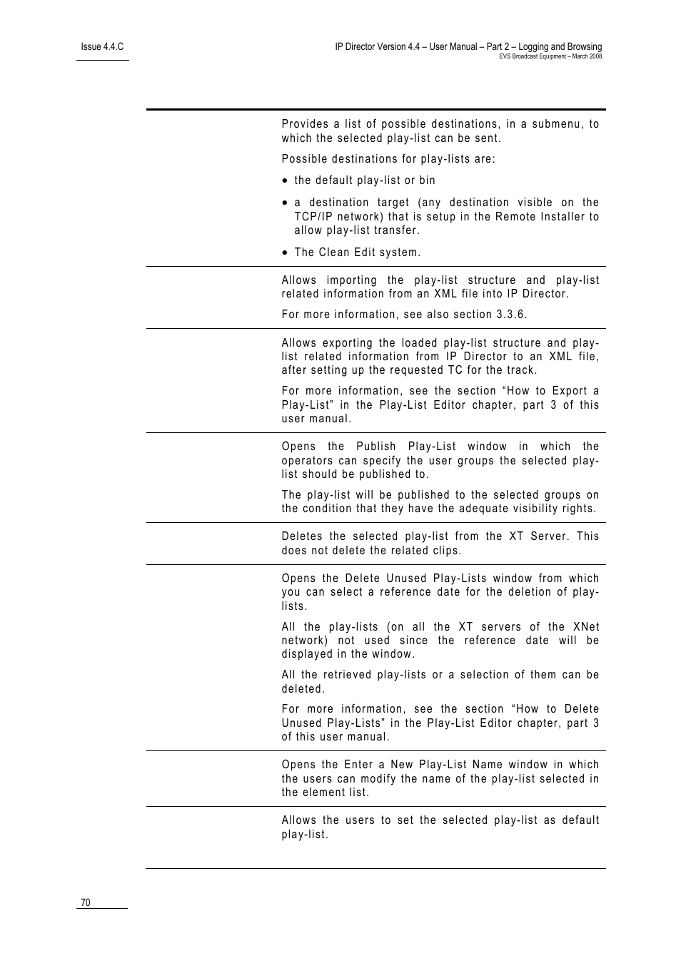 EVS IPDirector Version 4.4 - March 2008 Part 2 User's Manual User Manual | Page 83 / 136