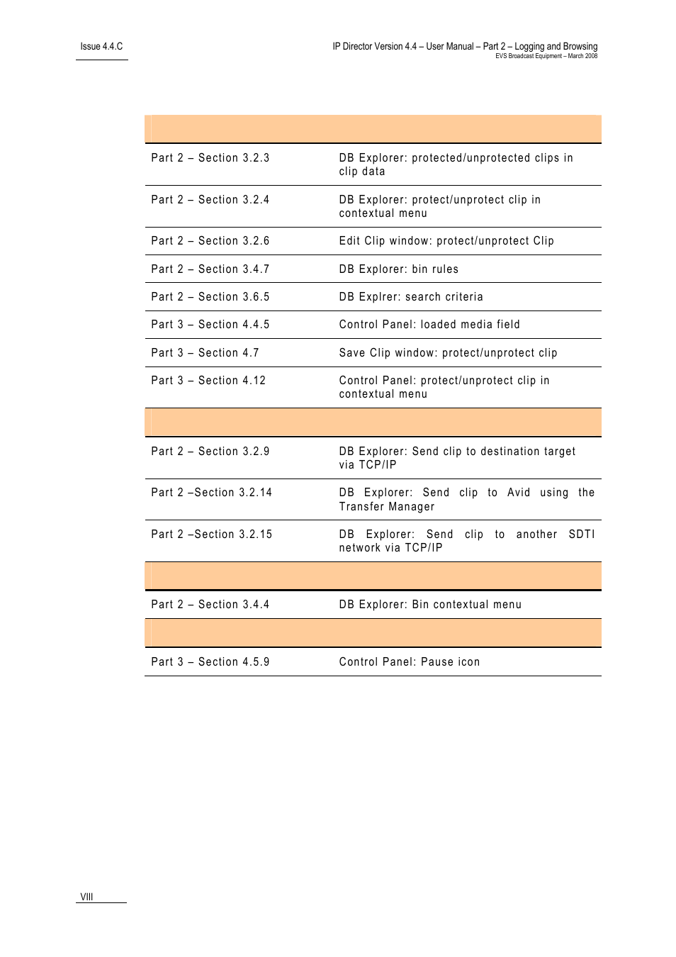 New features in ip director version 4.4 | EVS IPDirector Version 4.4 - March 2008 Part 2 User's Manual User Manual | Page 9 / 136