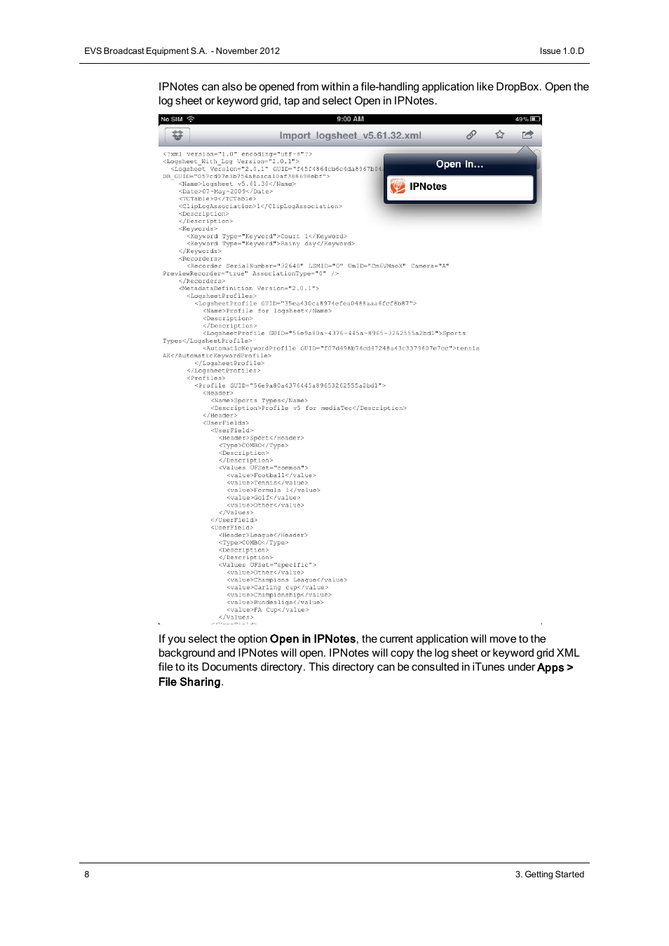 EVS IPNotes Version 1.0 - November 2012 User Manual User Manual | Page 13 / 70