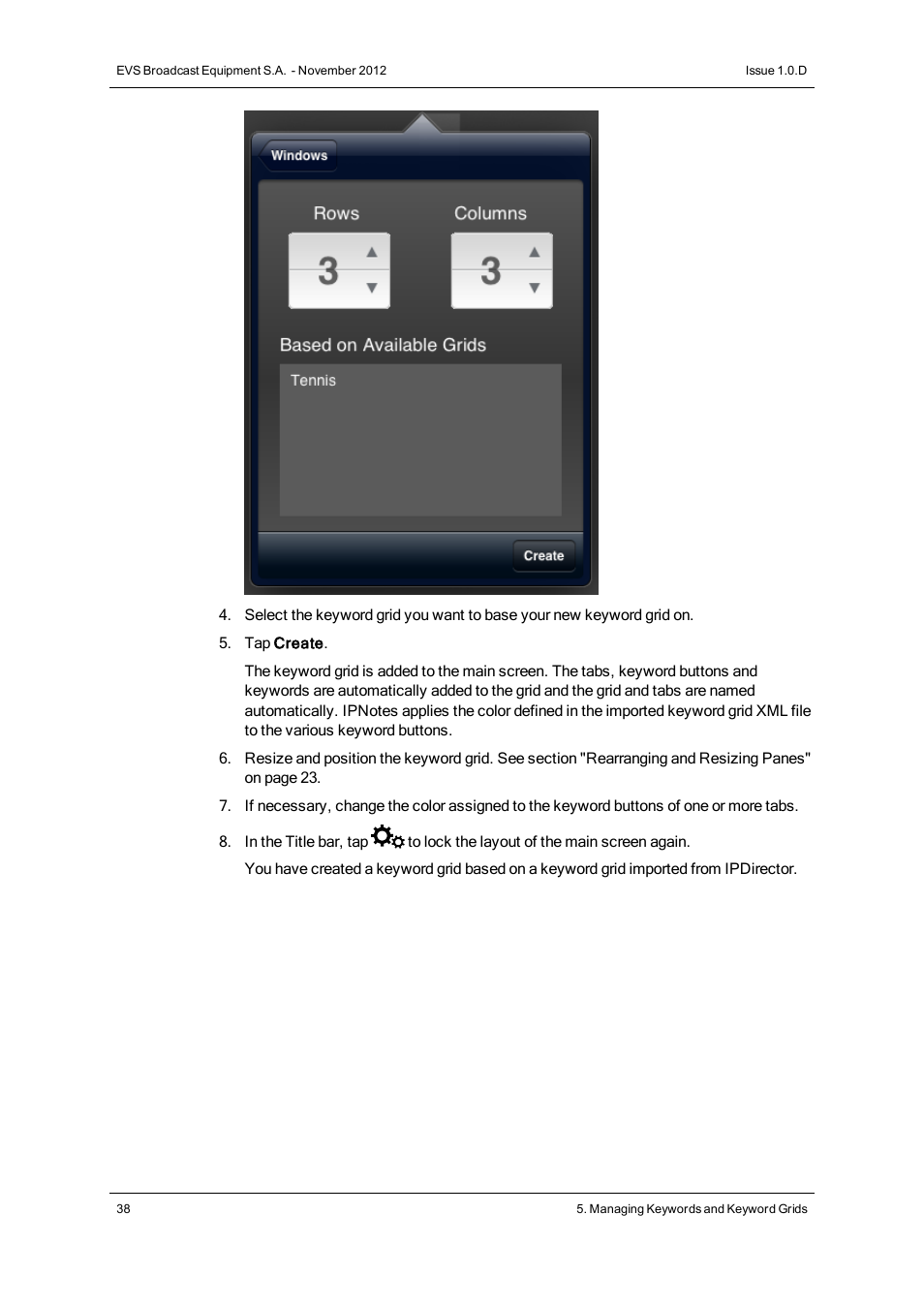 EVS IPNotes Version 1.0 - November 2012 User Manual User Manual | Page 43 / 70