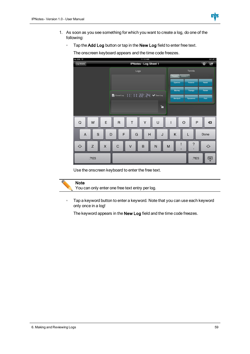 EVS IPNotes Version 1.0 - November 2012 User Manual User Manual | Page 64 / 70