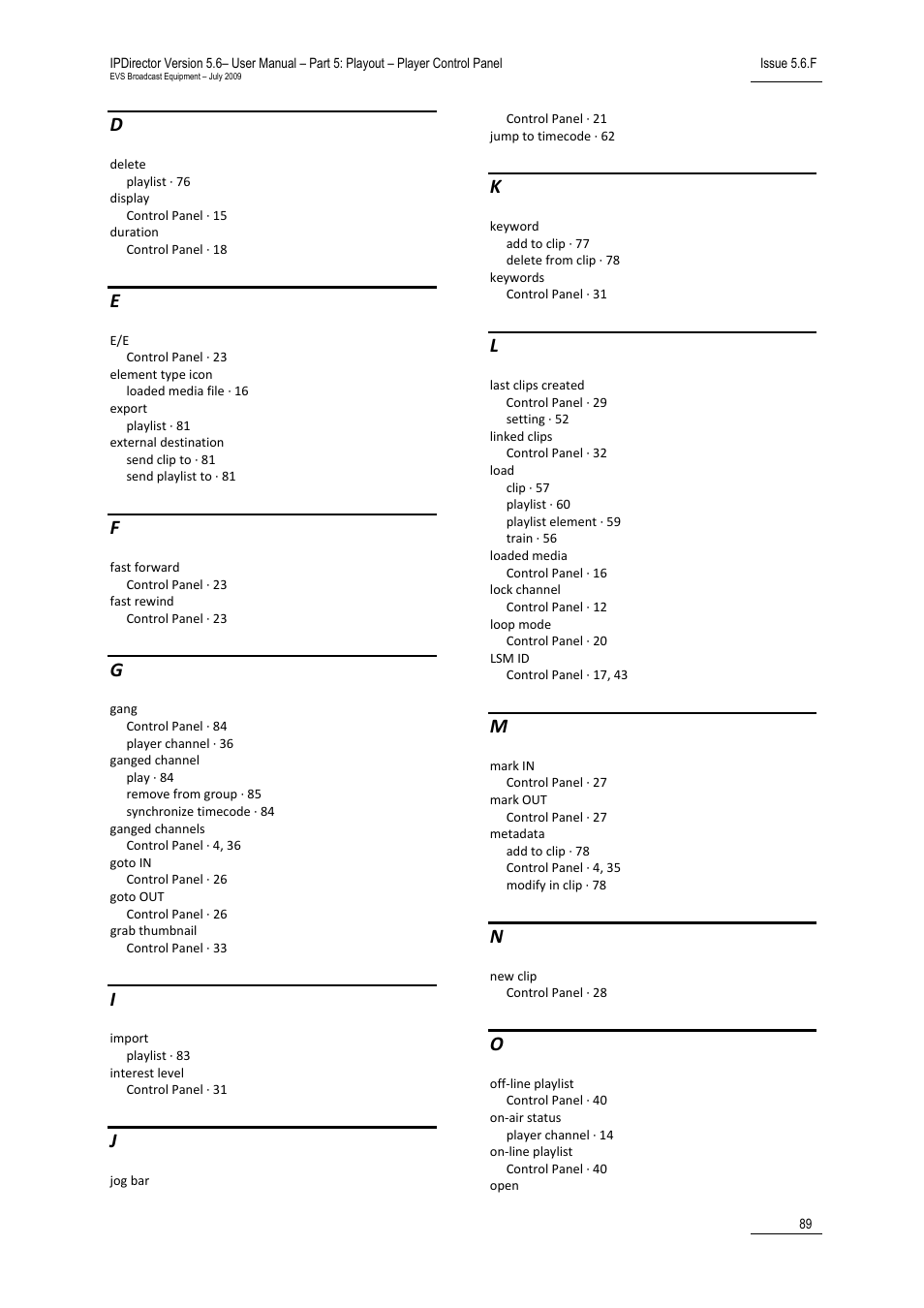 EVS IPDirector Version 5.6 - May 2009 Part 5 User's Manual User Manual | Page 100 / 103