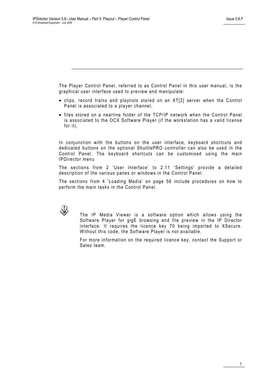 Introduction | EVS IPDirector Version 5.6 - May 2009 Part 5 User's Manual User Manual | Page 12 / 103