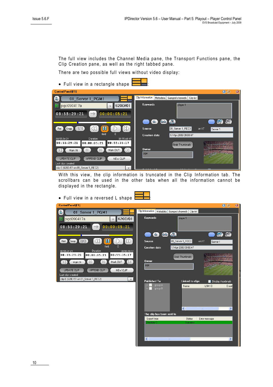 4 full view, Full view | EVS IPDirector Version 5.6 - May 2009 Part 5 User's Manual User Manual | Page 21 / 103