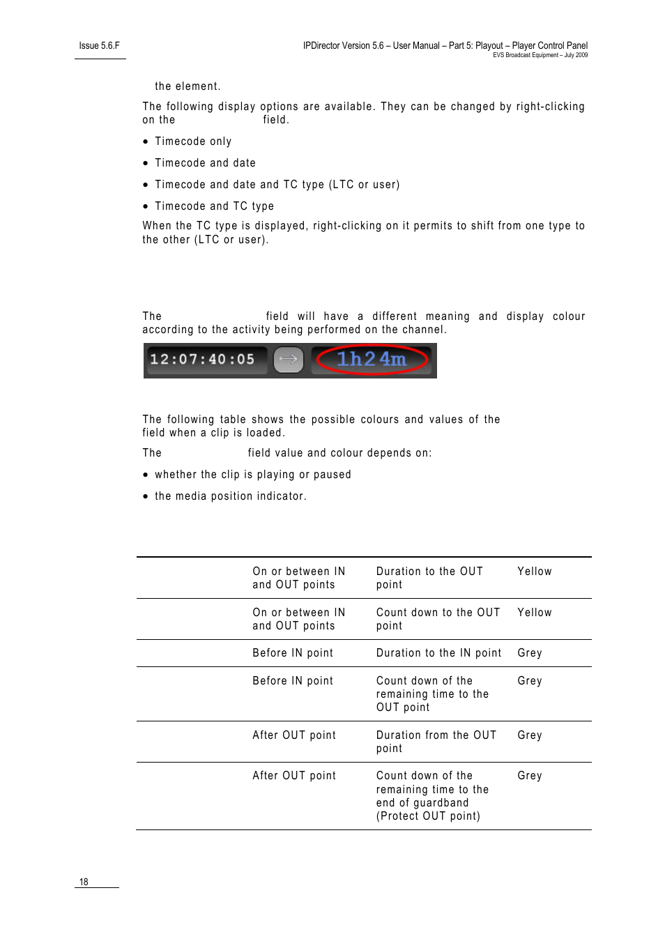 3 right duration field, When a clip is loaded, Right duration field | Ight, Uration field | EVS IPDirector Version 5.6 - May 2009 Part 5 User's Manual User Manual | Page 29 / 103