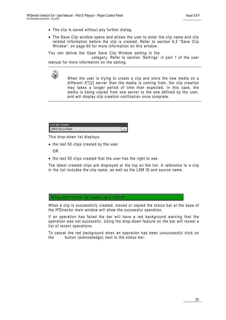 11 last clips created list, 12 clip status, Last clips created list | Clip status, 11 l, 12 c, Lips, Reated, Tatus | EVS IPDirector Version 5.6 - May 2009 Part 5 User's Manual User Manual | Page 40 / 103