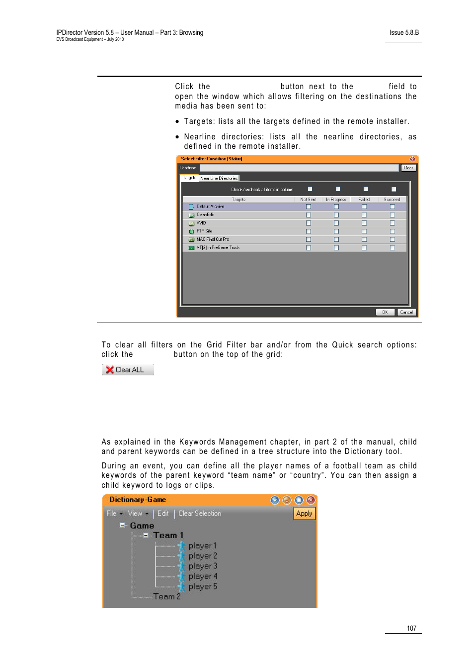 Ow to, Erform, Dvanced | Earch through, Eywords, Ilter, Ield | EVS IPDirector Version 5.8 - July 2010 Part 3 User's Manual User Manual | Page 118 / 137