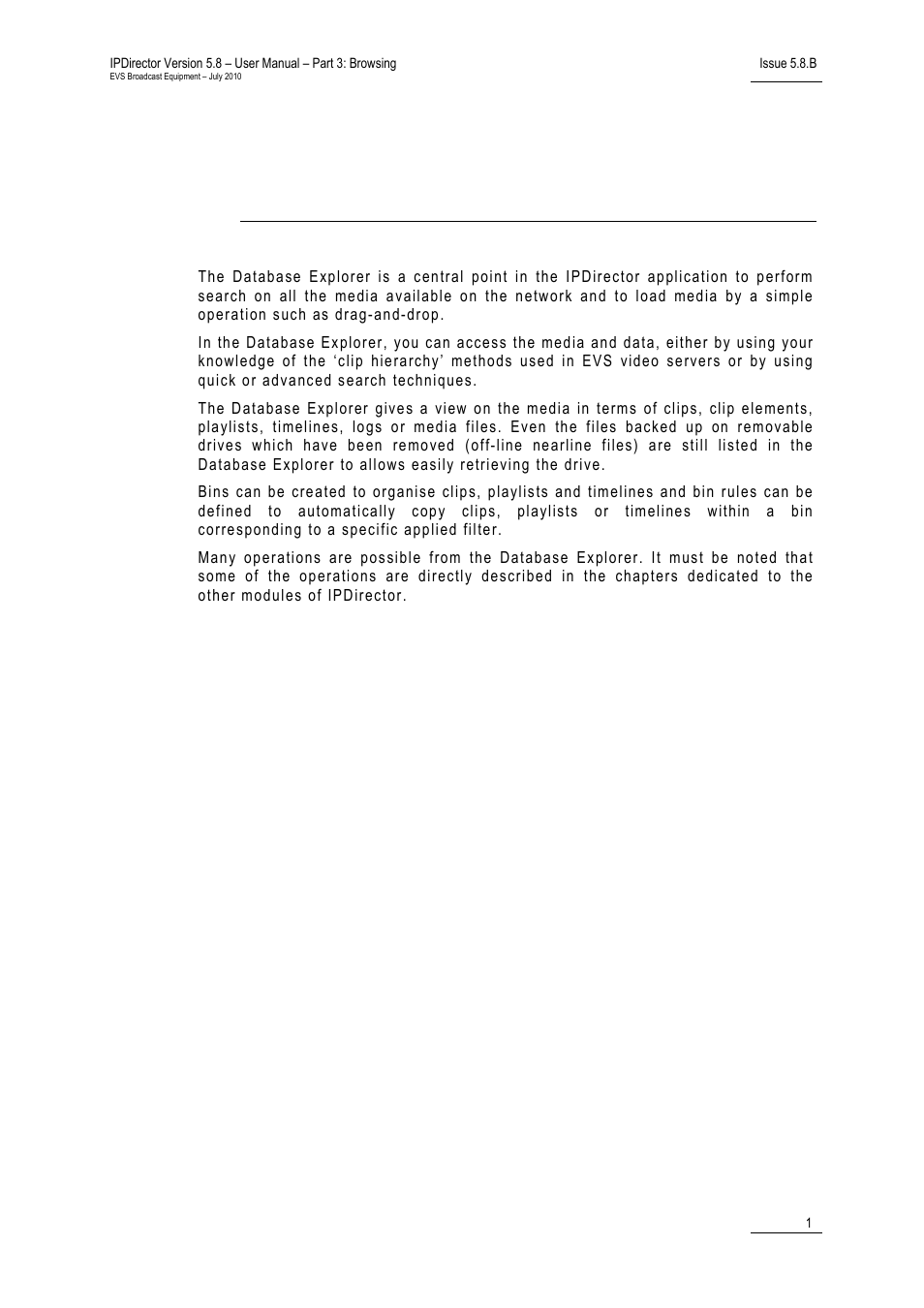 Introduction | EVS IPDirector Version 5.8 - July 2010 Part 3 User's Manual User Manual | Page 12 / 137