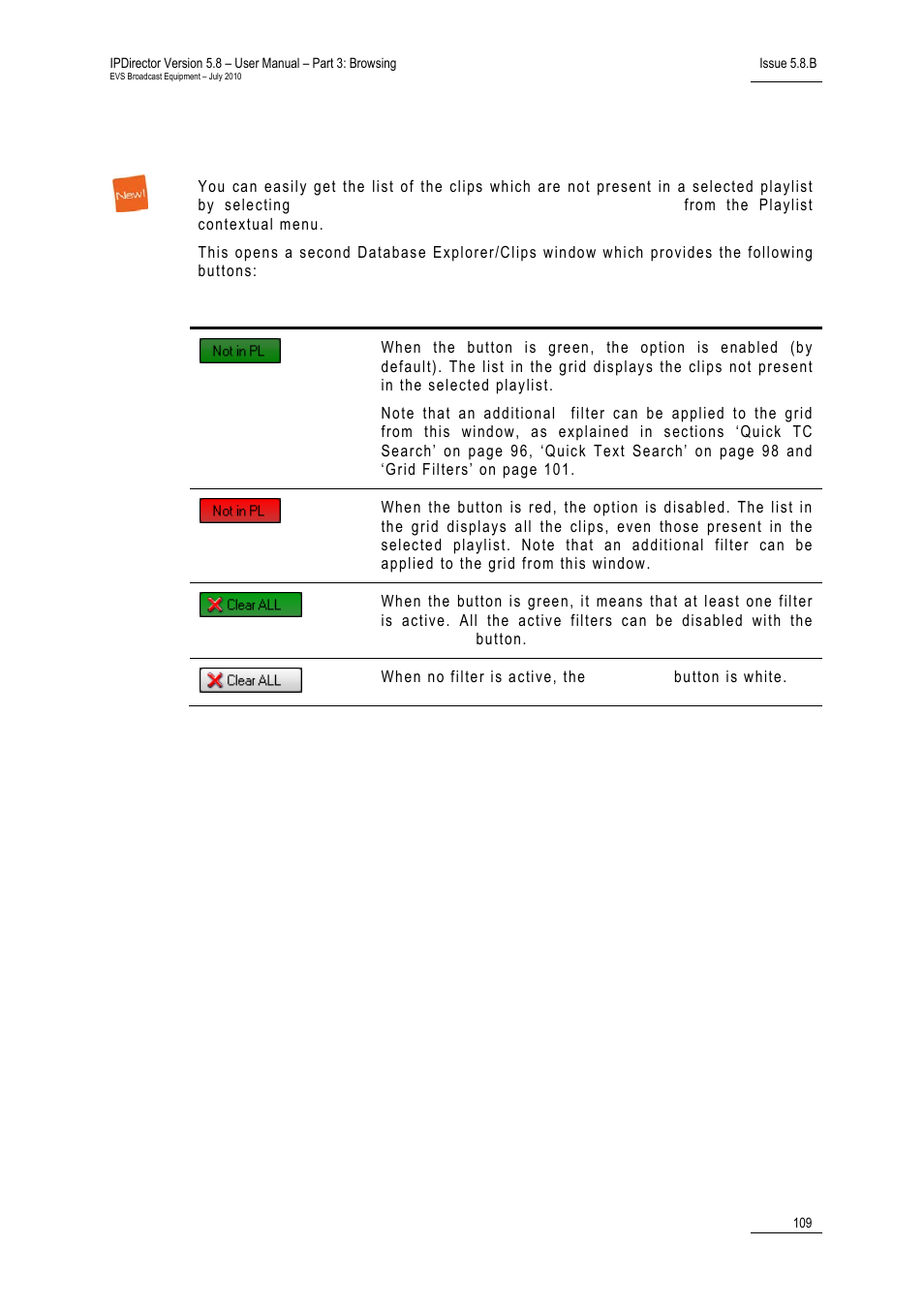 Clips not in a selected playlist, 6 ‘clips not in a selected playlist’ on pa, 6 clips not in a selected playlist | EVS IPDirector Version 5.8 - July 2010 Part 3 User's Manual User Manual | Page 120 / 137