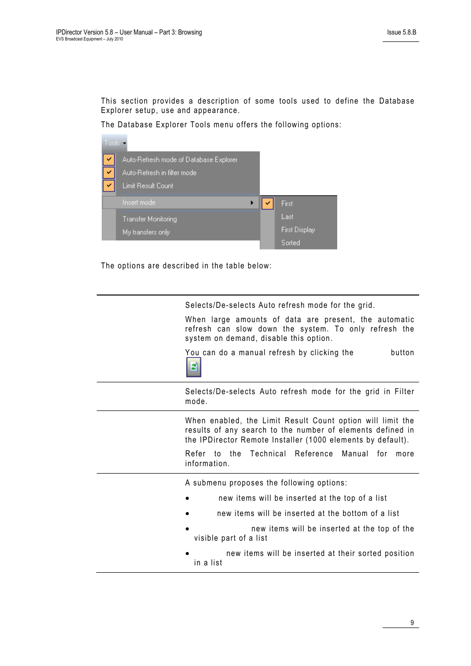 5 tools menu, Tools menu, Ools | EVS IPDirector Version 5.8 - July 2010 Part 3 User's Manual User Manual | Page 20 / 137