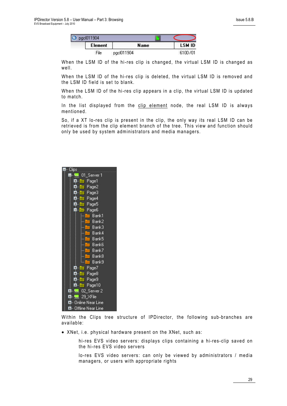 4 clip tree structure, Clip tree structure | EVS IPDirector Version 5.8 - July 2010 Part 3 User's Manual User Manual | Page 40 / 137