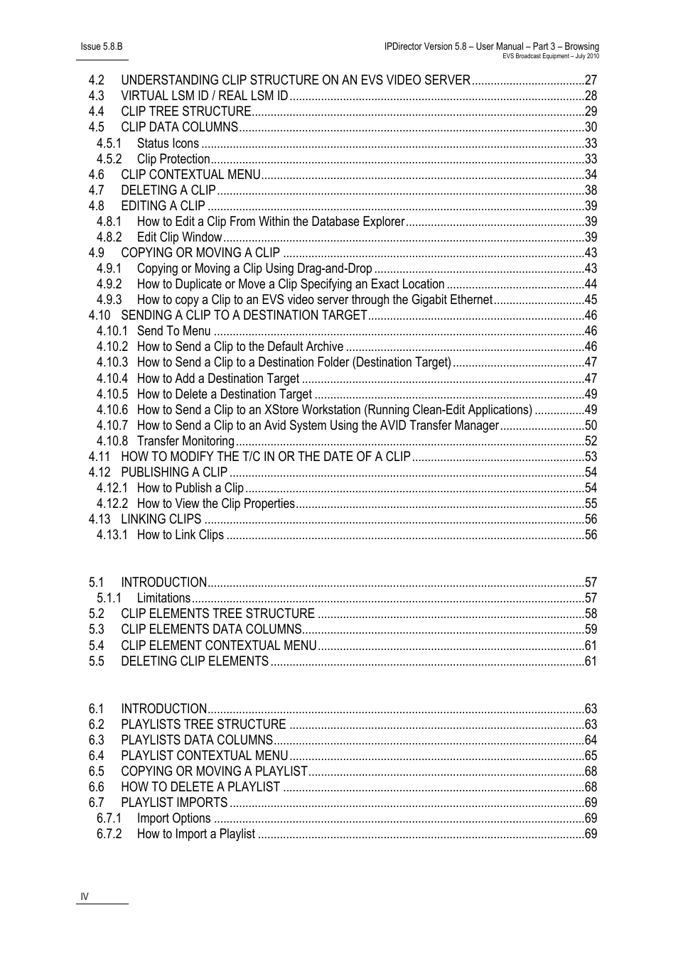 Clip elements view, Playlists view | EVS IPDirector Version 5.8 - July 2010 Part 3 User's Manual User Manual | Page 5 / 137