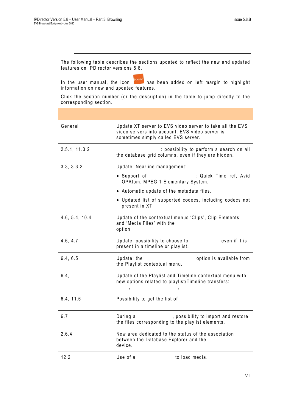 What’s new | EVS IPDirector Version 5.8 - July 2010 Part 3 User's Manual User Manual | Page 8 / 137