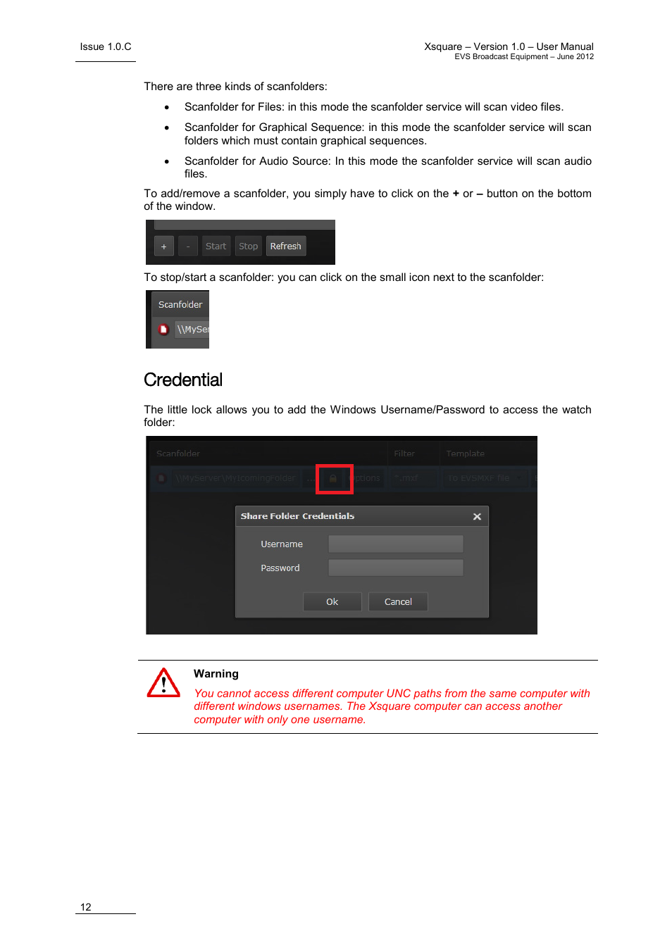 Credential | EVS Xsquare Version 1.0 - July 2012 User Manual User Manual | Page 18 / 30