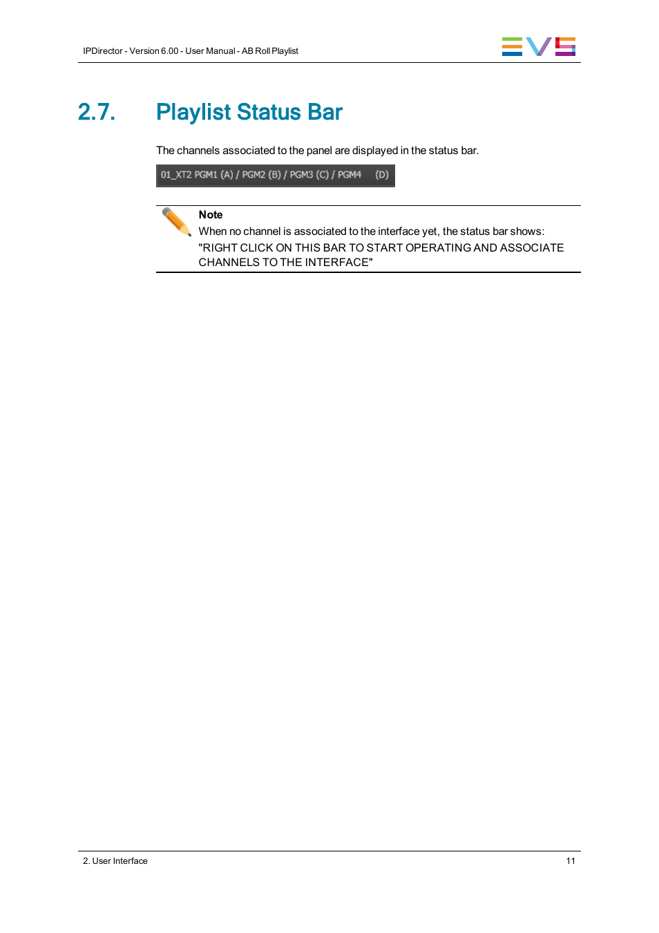 Playlist status bar | EVS IPDirector Version 6.0 - November 2012 Part 7 User's Manual User Manual | Page 19 / 52